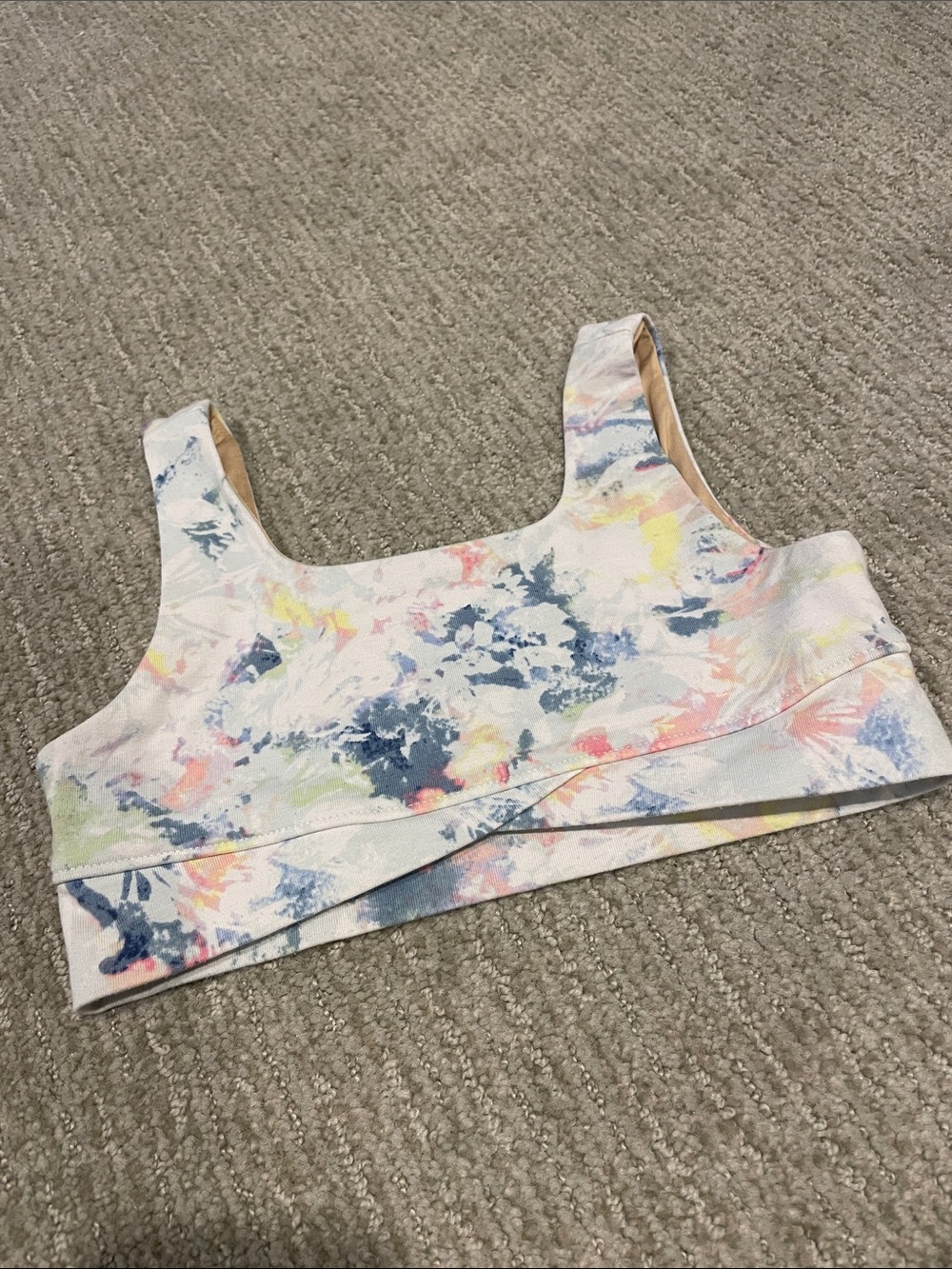 Old Navy Multicolor Pastel Marble-Print Sports Bra